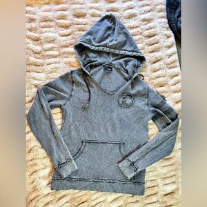 O'Neill Washed Gray Distressed Hooded Sweatshirt